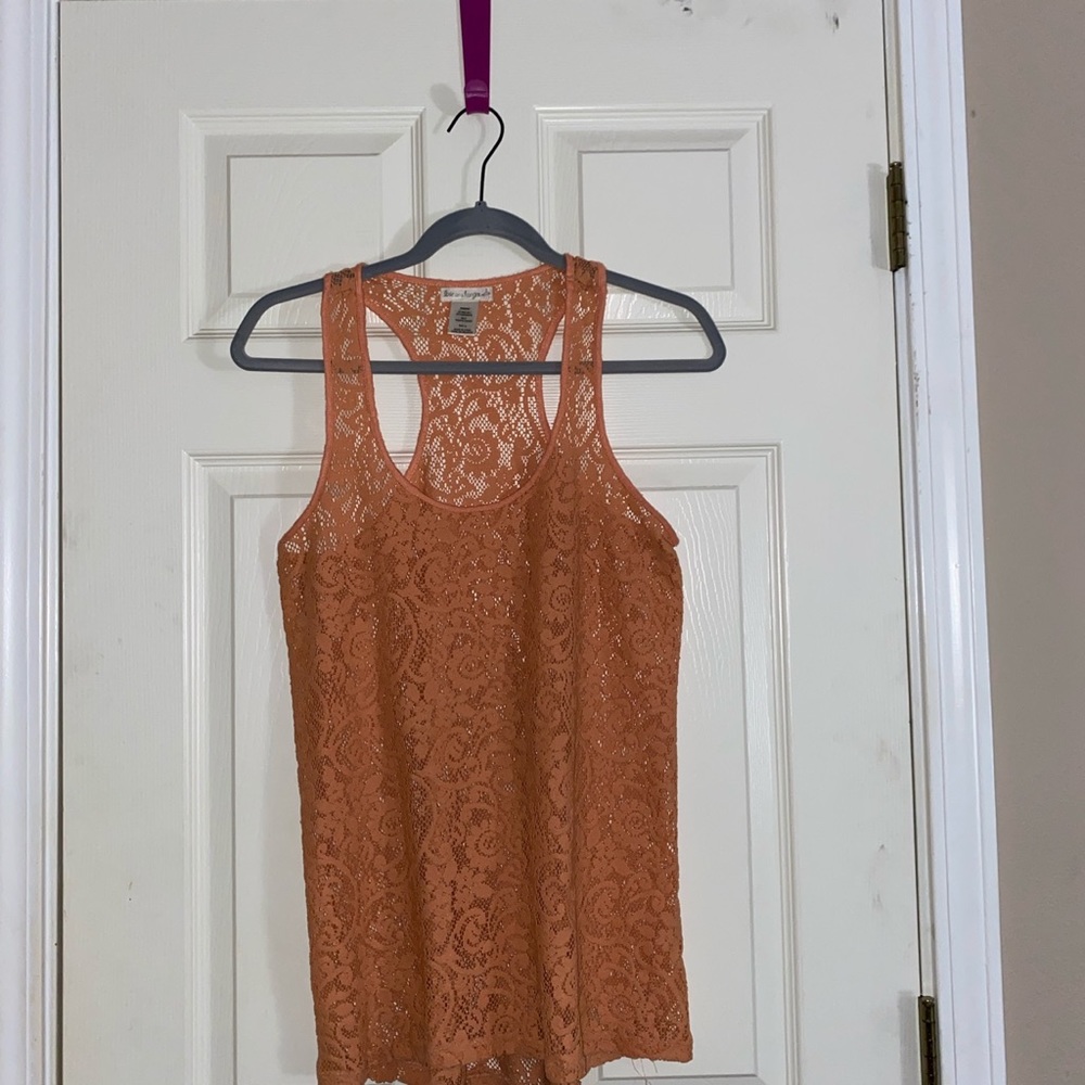 Pale orange lace racer back